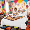 thumbnail image 5 of Erosebridal Baseball Shaped Ice Cream Scoops Print Bedding Comforter Set, Sweet Sports Queen Bedding Sets for Kids Boys and Girls, Polka Dots Reversible 7pcs, 5 of 6