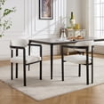 thumbnail image 2 of Noble House Bethany Mid Century Fabric Upholstered Dining Chairs, Set of 2, Beige and Black, 2 of 9