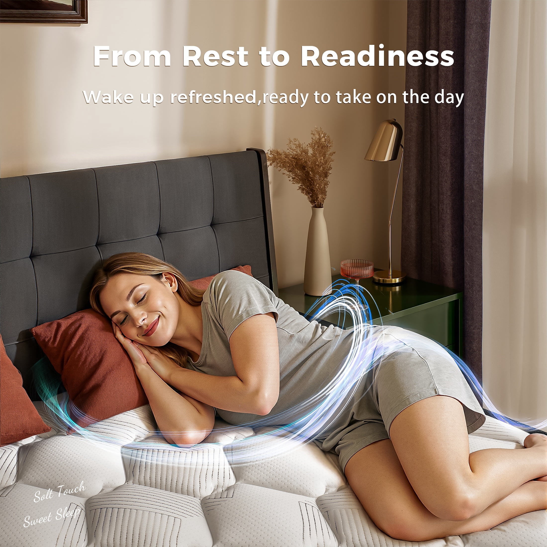 POSMOND 12 inch King Mattress, Memory Foam Mattress, Hybrid Mattress with Pocket Spring for Cool Sleep & Pressure Relief, Motion Isolation, Medium, Mattress in a Box, CertiPUR-US