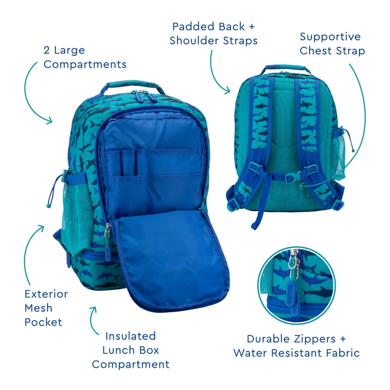 Bentgo Kids Prints 2-in-1 Backpack & Insulated Lunch Bag - Blue Sports 