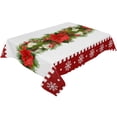 thumbnail image 3 of Christmas Flower Snowflake Pine Berry Wedding Table Cloth Waterproof Oilproof Dining Table Cover Kitchen Home Decor Tablecloth, 3 of 7