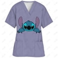thumbnail image 3 of Uniforme clínico de enfermera de Disney Star Baby Stitch, uniforme de enfermera informal para mujer, uniforme de enfermera de manga corta con cuello en V, uniforme superior, 3 of 5