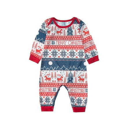 

Fesfesfes PJS Sets Xmas Fashionable Christmas Print Family European And American Pajamas Parent-child Suit Baby Sale on Clearance