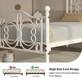 thumbnail image 6 of EBERY Twin Size Metal Bed Frame with Butterfly Pattern Design Headboard & Footboard, Underbed Storage, White, 6 of 9