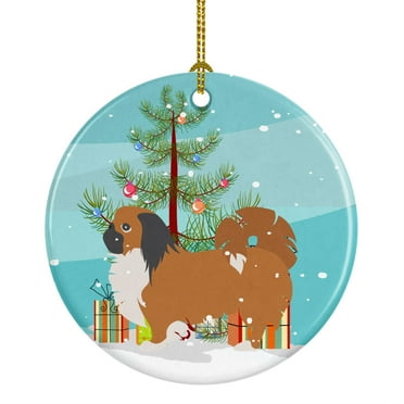 "Caroline's Treasures Pekingese Merry Christmas Tree Ceramic Ornament, Multicolor"