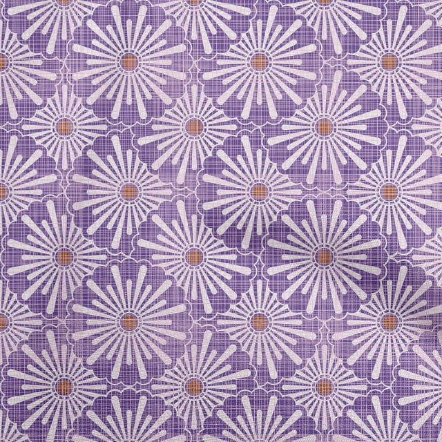 oneOone Cotton Flex Violet Fabric Asian Ornamental Sewing Material Print Fabric By The Yard 40 Inch Wide