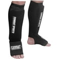 thumbnail image 5 of Combat Sports Adults Washable MMA Kickboxing Muay Thai Karate Elastic Cloth Shin & Instep Padded Guards Medium Black, 5 of 5