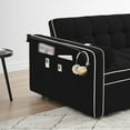 thumbnail image 3 of 2-in-1 Pull Out Couch Bed, Sleeper Sofa Bed, Adjustable Backrest, Loveseat Convertible Sleeper Sofa with 2 Pillows, Phone Holder, Side Pockets, for Small Place, Apartment, Office, 3 of 7