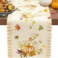 thumbnail image 5 of Thanksgiving Tablecloth Autumns Pumpkin Table Runner Maple Leaf Orange Plaid Kitchen Table Decoration Suitable for Harvests Thanksgiving Holiday Party Table Use, 5 of 6