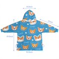 thumbnail image 7 of Cartoon Corgi Blanket Hoodies for Kids 6-13YR Oversize Wearable Blanket Hoodies for Boys Girls Teens, 7 of 7