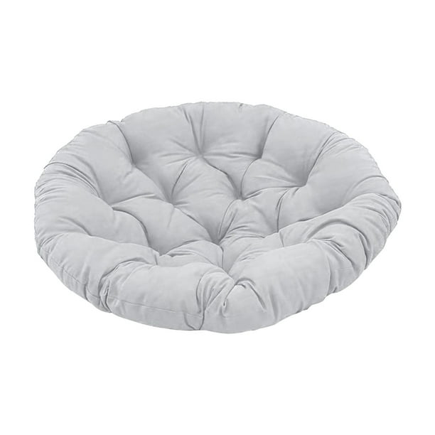 Cojín para silla Papasan, cojín para silla de huevo, tapete para silla de jardín, lavable, grueso, redondo, 15.7 pulgadas, para asientos de mecedora, Gris claro
