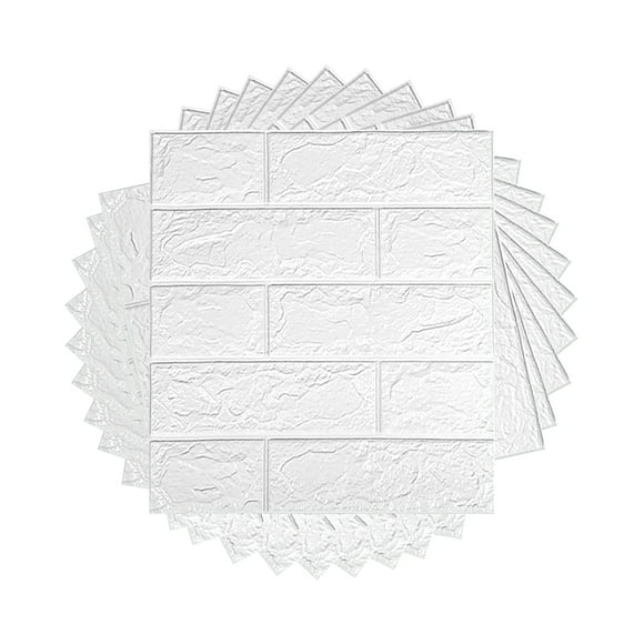PAPEL TAPIZ PATRÓN LADRILLO 10 PZAS COLOR BLANCO