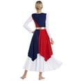 thumbnail image 5 of Haitryli Women Contrast Color Praise Tunic Sleeveless Lyrical Dance Dress Overlay Navy Blue&Red XXL, 5 of 7