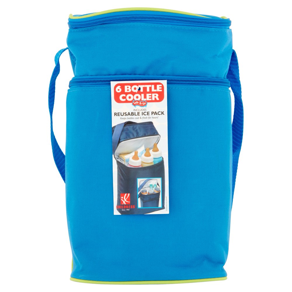 JL Childress 6Bottle Baby Bottle Cooler Bag, Blue