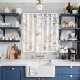 thumbnail image 2 of Beige Black Botanical Kitchen Curtains 84 Inch Length, Watercolor Floral Vintage Grommet Top Bedroom Living Room Curtains, Light Filtering Cafe Curtain Drapes 2 Panels Set 104''x84'', 2 of 9