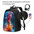 thumbnail image 2 of Yiaed Modern Art Red And Blue Colors Print Laptop Backpack,Business Travel Durable Laptops Backpack with USB Charging Port,Water Resistant College Computer Bag, 2 of 5