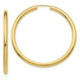 thumbnail image 1 of 14k Yellow Gold Endless Tube Hoop Earrings Round, 1 of 7