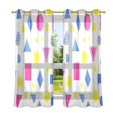 thumbnail image 6 of Yayeee Window Curtains Set of 2 for Living Room Light Filtering 63"x52", Yellow Retro Round, 6 of 7