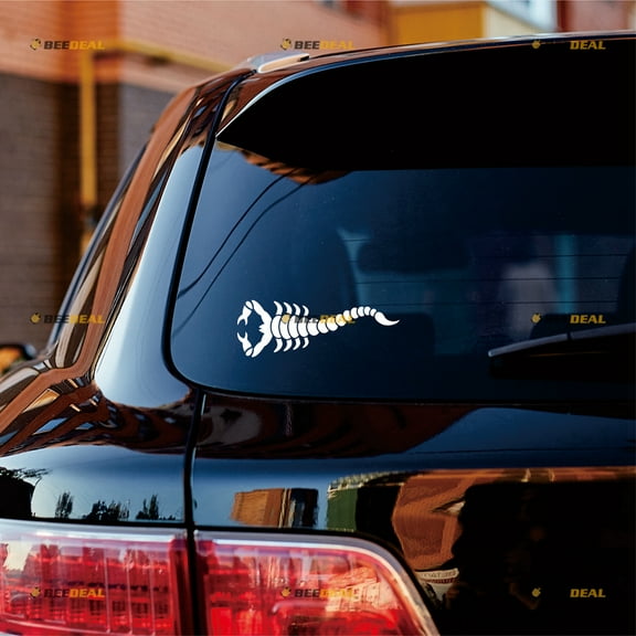 Scorpion Sticker Decal Vinyl - 2 Pack White 4" - For Car Boat Laptop Cup No Background Die-cut 0208B5