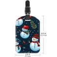 thumbnail image 6 of Square 2Pack PU Leather Christmas Snowman Cruise Luggage Tag with Privacy Cover and Name ID Tag for Travel Handbags Backpacks Luggage Tags, 6 of 6