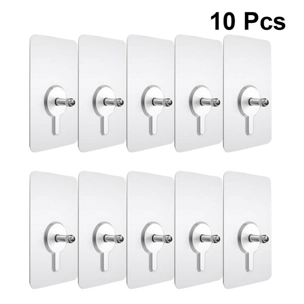 10pcs Screw Stickers Wall Picture Hook Non-Trace Invisible Traceless Hanging Kit 