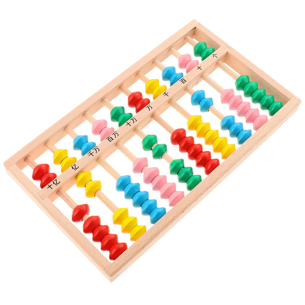 Details about   Add & Subtract Abacus with 100 Colorful Beads and Sturdy Wooden Construction 