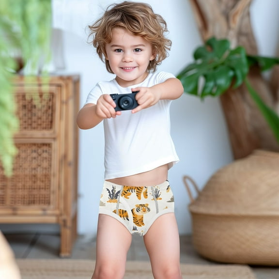 Ckdifva Cute Tigers Boys Underwear Briefs Cotton Panties Active Stretch Briefs One Pack