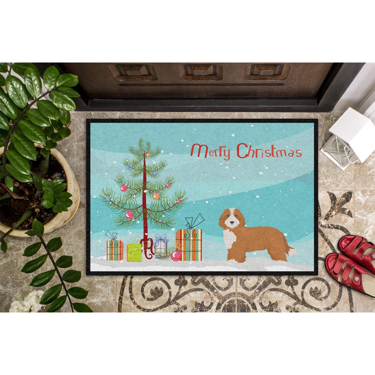 Doxiepoo #2 Christmas Tree Door Mat