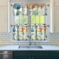 thumbnail image 3 of Rod Pocket Kitchen Curtain Set 3-Piece, 27.5x36 Inch Valance & Tier Drapes, Polyester Pongee Cafe Curtains for Living Room, Bathroom, Farmhouse Rustic Country Window Treatments., 3 of 6