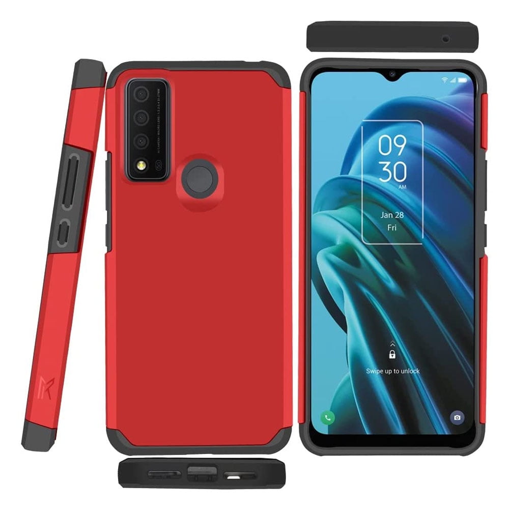 TJS TCL 30 XE 5G Phone Case, Dual Layer Rugged Armor Cover