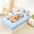 thumbnail image 4 of Erosebridal Cartoon Animal Capybara Twin Sheet Sets,Cute Rodent Animal Bedding For Kids Boys 3 Pieces, 4 of 6