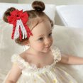 thumbnail image 6 of JoyBowie 5.3 Inch Curly Tassel Grosgrain Hair Bows with Alligator Clips, Multicolor, 8 Pack for Girls, 6 of 10