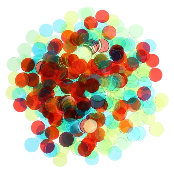 FRCOLOR Bingo Chips Bingo Game Chips for Kids Multi Color Plastic Markers Great for Counting and Sorting 240 Pieces,0.59"X0.59"X0.08"
