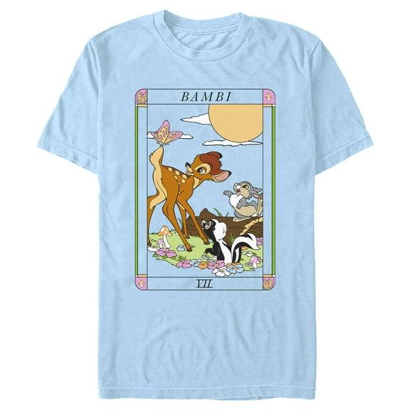 Men's Bambi Friends Tarot Card Graphic Tee Light Blue Large