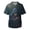 Royal Blue B, variant on Men's Halloween Scrub Tops V-Neck Short Sleeve Bat Web Hand Lettering Print Medical Work Uniform with Chest Pocket Comfortable Pullover Tunic Black M