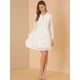 thumbnail image 2 of Dde San Patricio GargantilDe Mujer Con Cuello En V Vintage Acampanado Dorado Metálico Brillante EstrelVestido Acampanado Blanco XS, 2 of 6