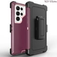 thumbnail image 6 of RDRKR Shock Resistant Heavy Duty Smartphone Case with Clip Holster Kickstand Compatible with S23 Ultra (Purple), 6 of 6