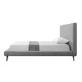 thumbnail image 4 of Soren Grey Linen Bed - Upholstered, Walnut Tapered Legs, Slats IncludedFull, 4 of 9