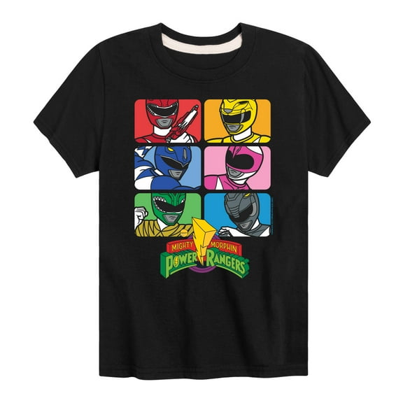 Power Rangers - Character Blocks - Boy's Short Sleeve Tee