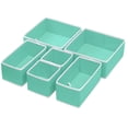 thumbnail image 1 of Simple Houseware Caja de almacenamiento de tela plegable, armario, cómoda, cajón, organizador, cestas para ropa interior, sujetadores, color turquesa (juego de 6), 1 of 4