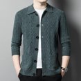 thumbnail image 3 of Cárdigan de lana 100 % para hombre, suéter informal de invierno con solapas gruesas y botonadura sencilla, chaqueta holgada para hombre, 3 of 4