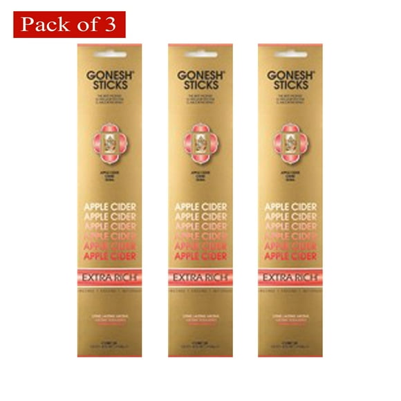 Gonesh Extra Rich Apple Cider 20 Sticks (Packaging And Scents May Sometimes Vary) - Pack of 3