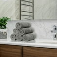 thumbnail image 3 of Luxury Hotel & Spa Collection, Quick Dry 100% Turkish Cotton 700 GSM, Eco Friendly Towel, for Bathroom, Gymand Kitchen Dobby Border Soft Hand Towel Set 16 X 30, Gray, Hand Towels - Set of 6, 3 of 5