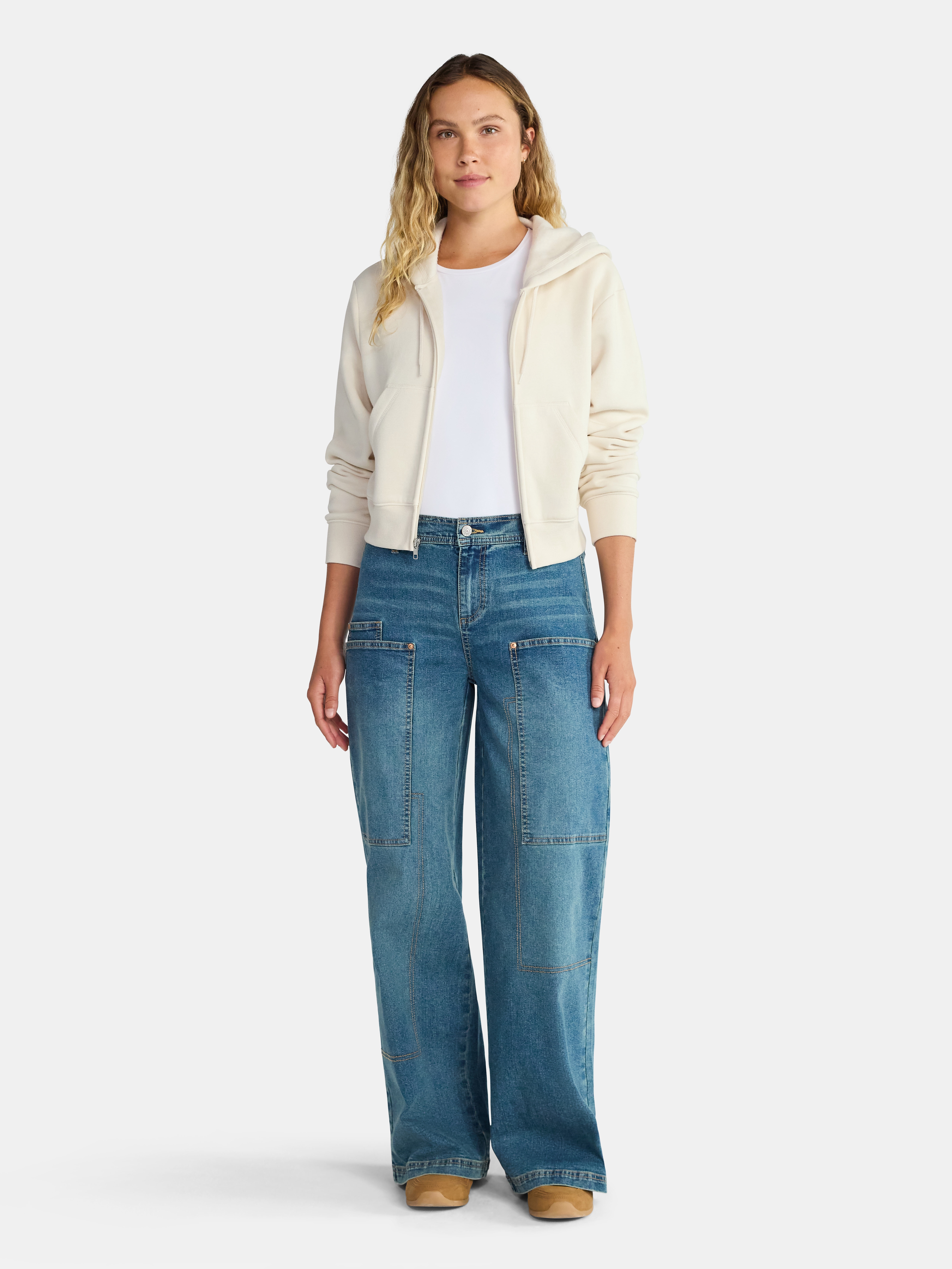 Madden NYC Women's Cargo Jeans, 32" Inseam, Sizes XXS-XXL