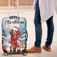 thumbnail image 4 of Merry Christmas Brittany Spaniel Enjoys Woofmas Winter Xmas Holiday Travel Luggage Cover Brittany Dog Lover Gifts Idea Suitcase Dust Protective Decor - 02022, 4 of 5