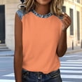 thumbnail image 6 of Uootdi Womens Tank Tops Denim Patchwork Print Crew Neck Sleeveless Curved Hem Loose Fit Breathable Tops Casual Cami Tees Daily Street Style Wear Gift, 6 of 9