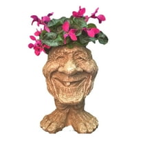 Homestyles 12 in. Great Grandpa Ace Muggly Face Garden Statue Planter Holds 4 in. Pot