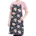 thumbnail image 5 of Pioneer Flower Floral Print Pattern Apron for Women and Men, Cotton Linen Waterproof with Pockets, Adjustable, 33x27 Inch for Kitchen, Gardening, BBQ, Salon, 5 of 6