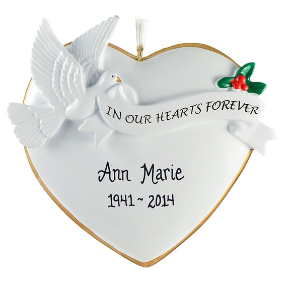 In Our Hearts Forever Dove Ornament