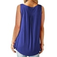 thumbnail image 4 of Zdcdcd Women's Solid Color Irregular Sleeveless Round Neck Vest Blouses Tops, 4 of 4